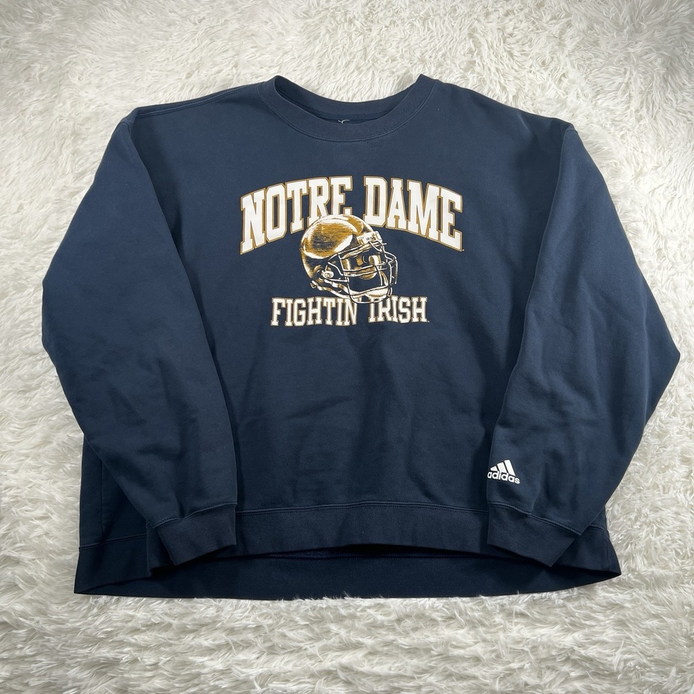 Fighting Irish Notre Dame Adidas Sweater Mens XXL Pullover Crew Neck Team Logo